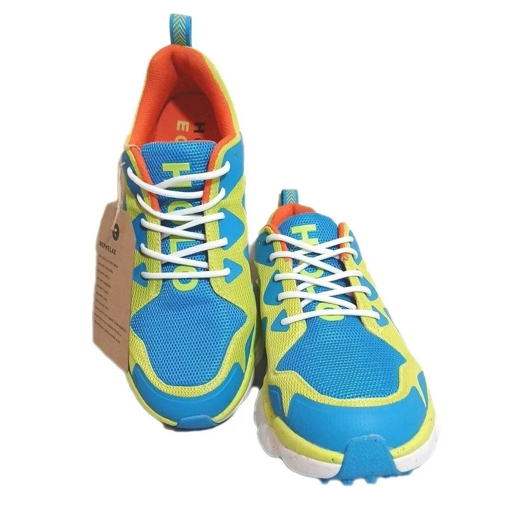 HOLO Women Nephelae Running Shoe Blue Lime Green Recycled Mesh HW511017 Size 10